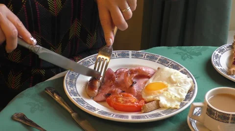English breakfast close up 動画素材 66692512