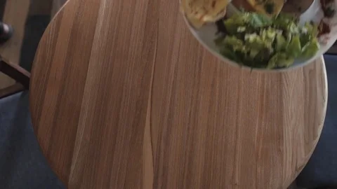 English breakfast: fried egg, bacon, beans and toast on a plate close-up Stock Footage 73382285
