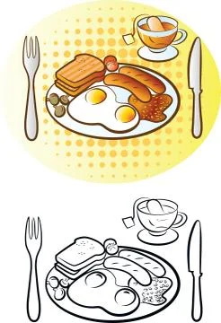 English breakfast 스톡 일러스트