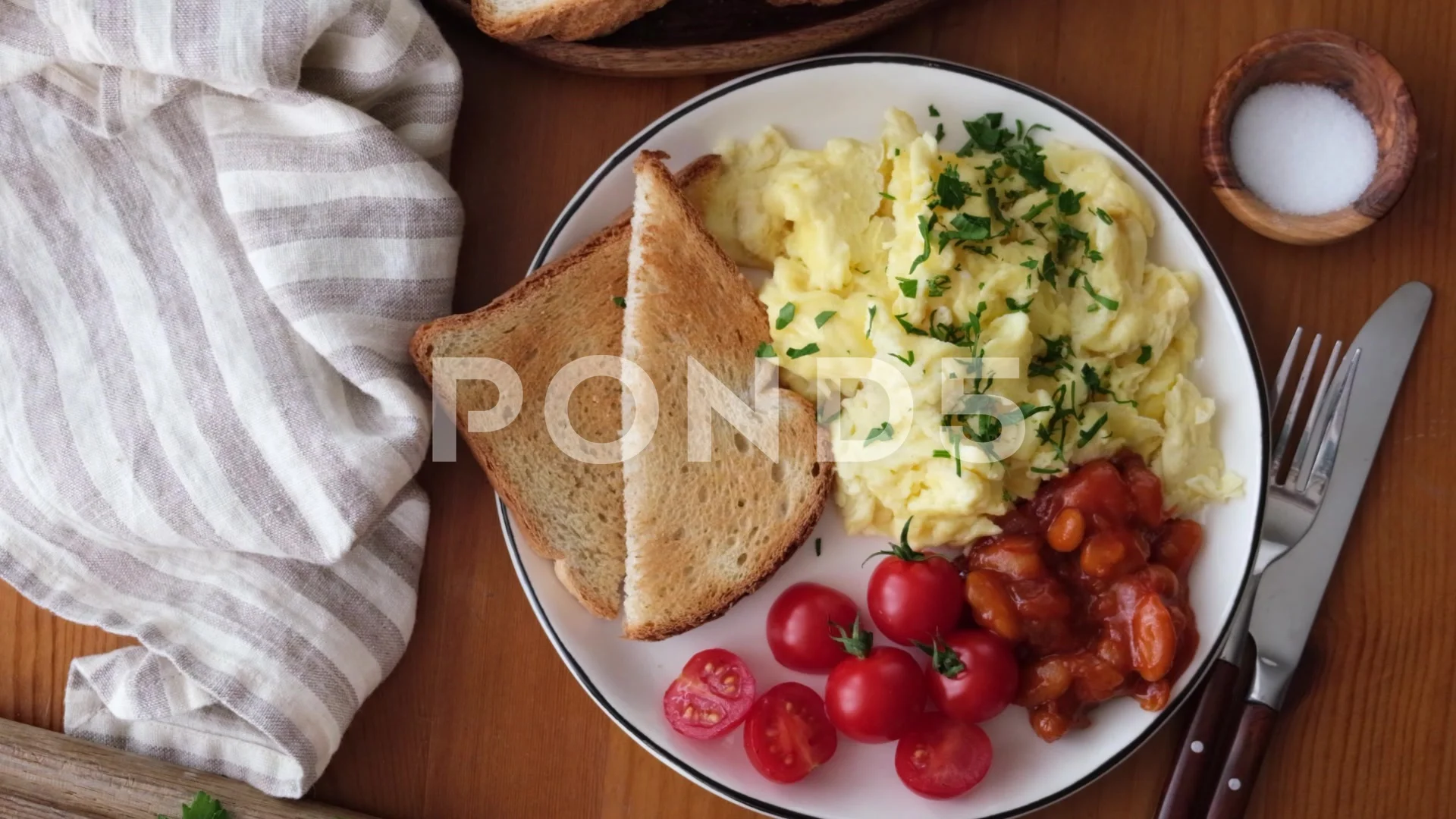 English Breakfast Scrambled Eggs Baked Stock Video Pond5