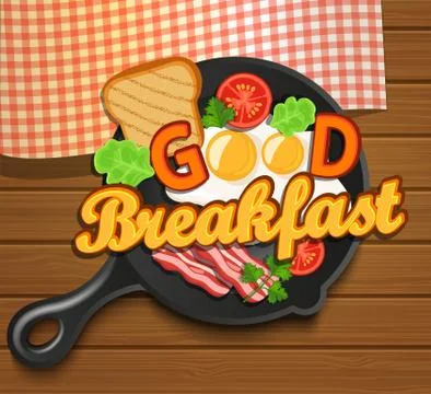 English breakfast, vector. Иллюстрация