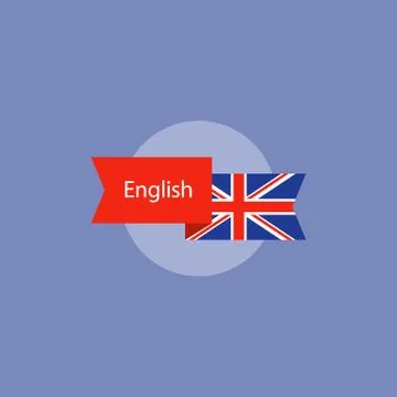 English class icon, learning concept, language school logo Stock Illustration