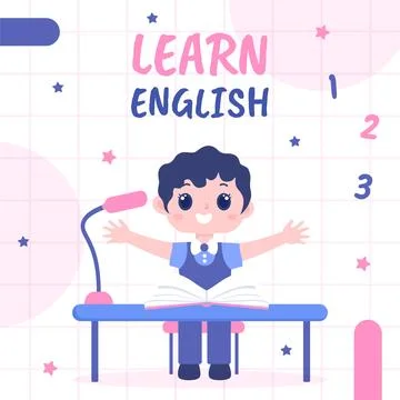 English Class Template Background Hand Drawn Cartoon Flat Illustration Stock Illustration