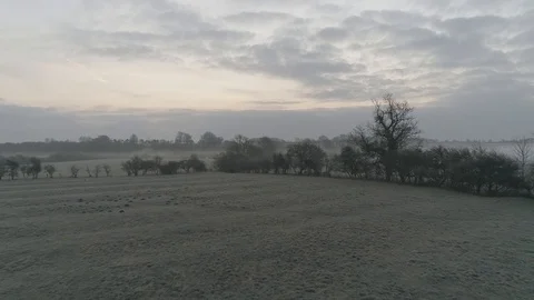 English Countryside Aerial Drone Stock Footage