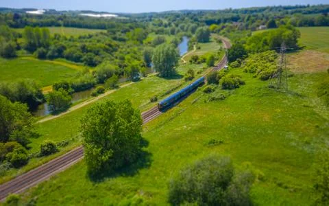 English countryside and train Stock Photos