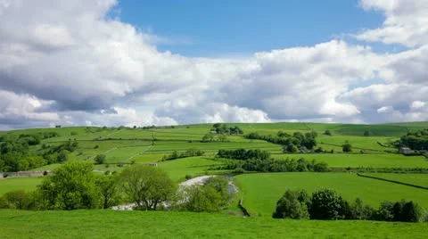 English coutryside, burnsall, yorkshire dales, England Stock Footage