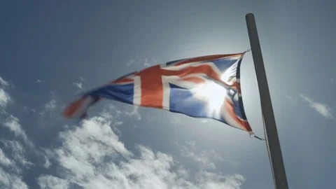 English flag flutters 스톡 동영상 72224602