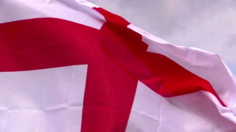 English flag in the wind in sunlight Stock Footage 40036906