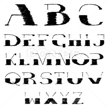 English font in abstract style Stock Illustration