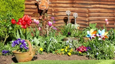 English garden view Stock Footage 74260780