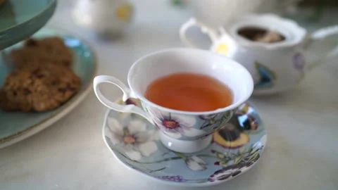 English High Tea Inspired Setup 14/16 Stock Footage 167051090