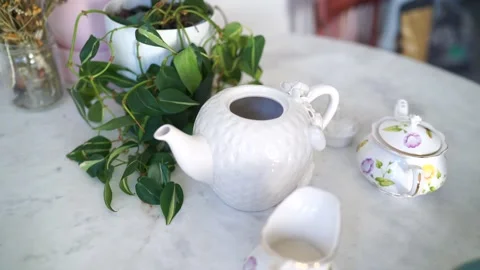 English High Tea Inspired Setup 4/16 Stock Footage 167051270