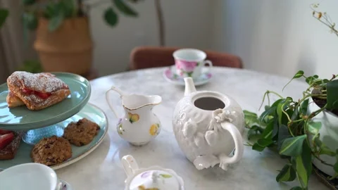 English High Tea Inspired Setup 8/16 Stock Footage 167051438