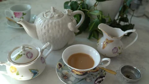 English High Tea Inspired Setup 9/16 Stock Footage 167051457