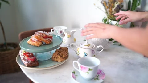 English High Tea Inspired Setup 3/16 Stock Footage 167051544