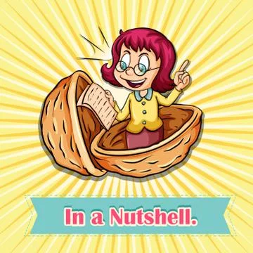 English idiom in a nutshell Stock Illustration
