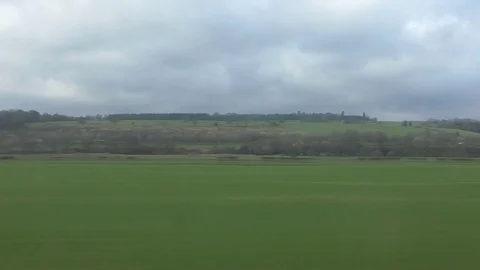 English landscape through train window Vídeo Stock 72993429
