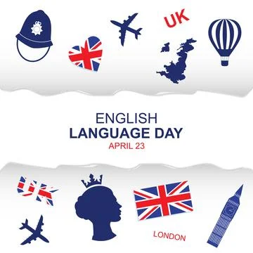 English Language Day Stock Illustration