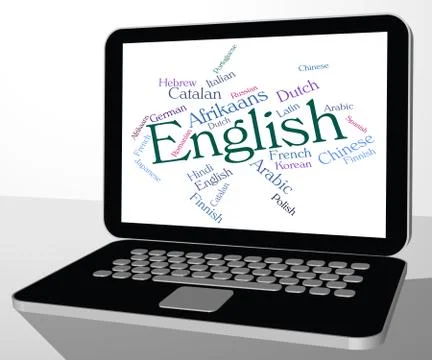 English Language Represents Britain Languages And Text Иллюстрация
