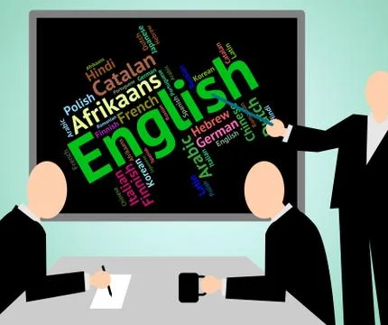 English Language Represents Learn Catalan And Dialect Stock Illustration