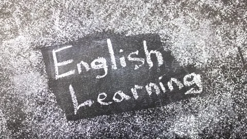 ENGLISH LEARNING text, acronym on chalk board. ENGLISH Learning ,animation Stock Footage 273722035