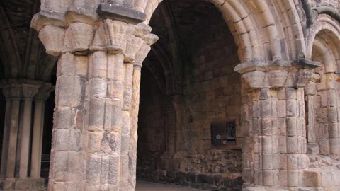 English Monastery | Interior Pan Video stock 129089085