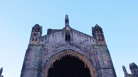 English Monastery Ruin | Blue Sky | Great for Title Sequences (50 fps) Stock Footage