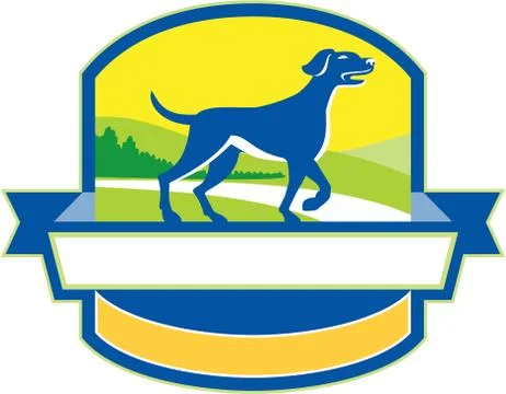 English Pointer Dog Pointing Up Crest Retro Stock Illustration