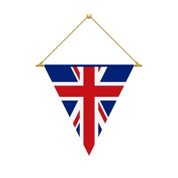 English triangle flag hanging, vector illustration Stock Illustration