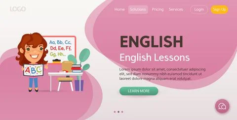 English Website Template 스톡 일러스트