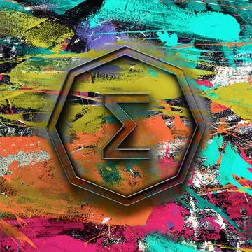 Engo cryptocurrency coin on colorful background, cryptocurrency concept Stock Illustration