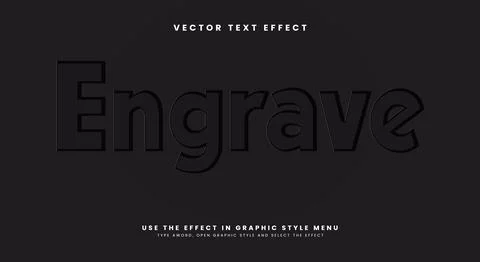 Engrave 3d editable text effect template Stock Illustration