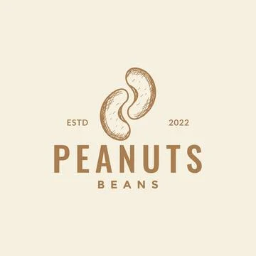 Engrave beans peanuts logo design vector graphic symbol icon illustration c.. Stock-Illustration