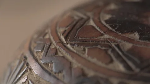 Engraved Brown Decoration (Macro) Video stock 99820205