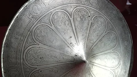 Engraved ceremonial parade shield palace armoury grand master's palace valletta Stock Footage 341772777