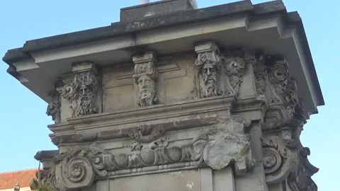 Engraved designs on a statue Stock Footage 94287449