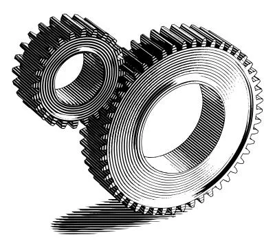 Engraved Gears Stock Illustration