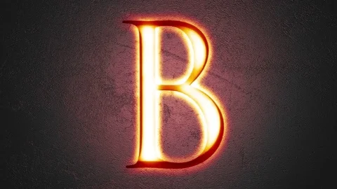 Engraved letter B shining on stone background, seamless looping Stock Footage 73654364