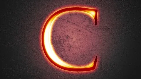 Engraved letter C shining on stone background, seamless looping Stock Footage 73659819