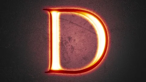 Engraved letter D shining on stone background, seamless looping Stock Footage 73660273