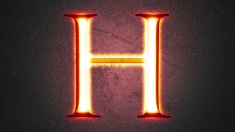 Engraved letter H shining on stone background, seamless looping Stock Footage 73687147