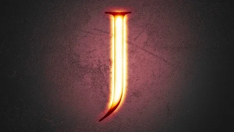 Engraved letter J shining on stone background, seamless looping Stock Footage 73691353