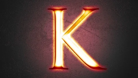 Engraved letter K shining on stone background, seamless looping Stock Footage 73981487