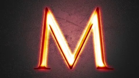 Engraved letter M shining on stone background, seamless looping Stock Footage 73756113