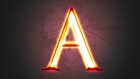 Engraved letter A shining on stone background, seamless looping Stock Footage 73654605