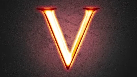 Engraved letter V shining on stone background, seamless looping Stock Footage 73855353