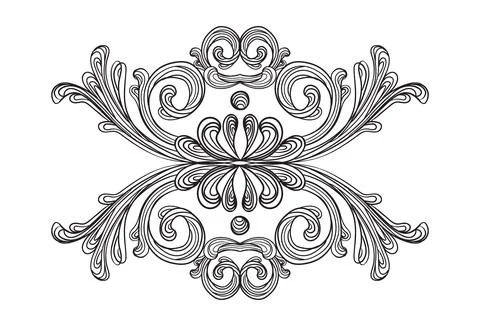 Engraved ornate baroque design element vector illustration 스톡 일러스트