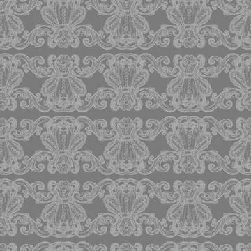 Engraved ornate baroque seamless pattern illustration Stock Illustration