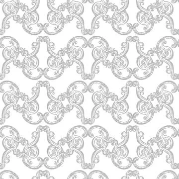 Engraved ornate baroque seamless pattern vector illustration Stock Illustration