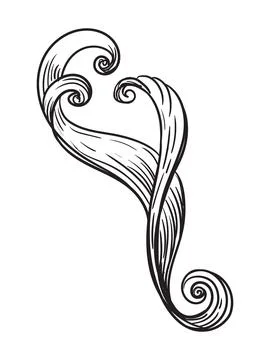 Engraved ornate design element isolated vector illustration Stock Illustration